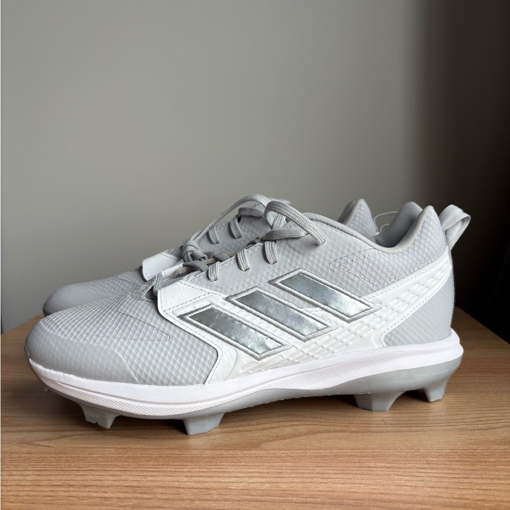 Adidas Silver and White ICON8 Baseball Cleats size 9.5 - Picture 4 of 13